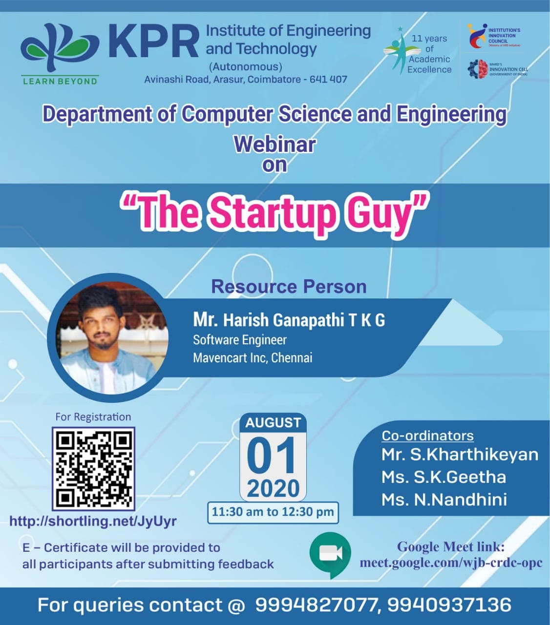 Guest Lecture at KPR Institute of Engineering and Technology